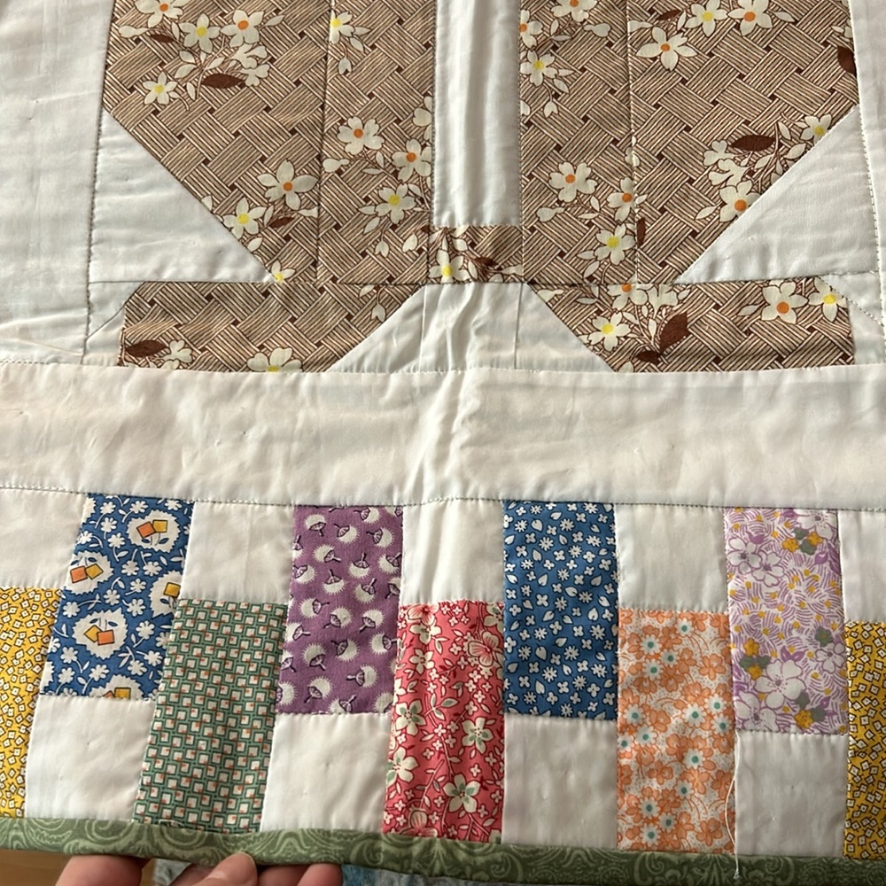 Vintage Handmade Patchwork Rabbit Reversible Quilt - Picture 16 of 17